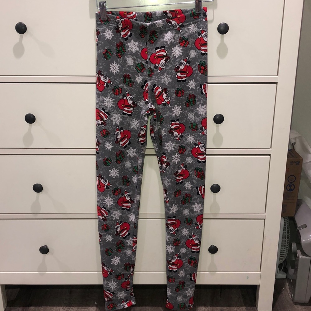 grey christmas leggings